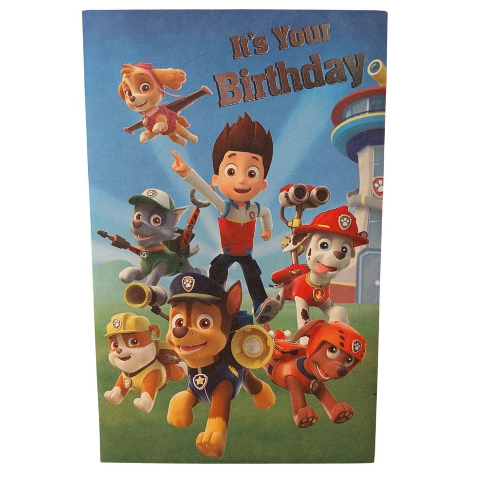 2015 Paw Patrol Boys Birthday Card with Pop Up